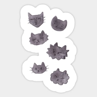 Black Cat Faces Sticker